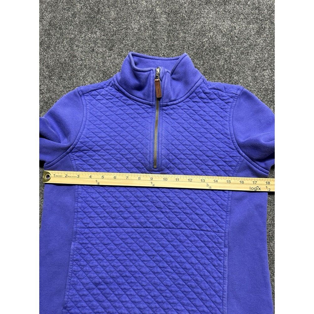 LL Bean Sweatshirt Womens XS Purple 1/4 Zip Pullover Quilted Kangaroo Pocket - Picture 7 of 10